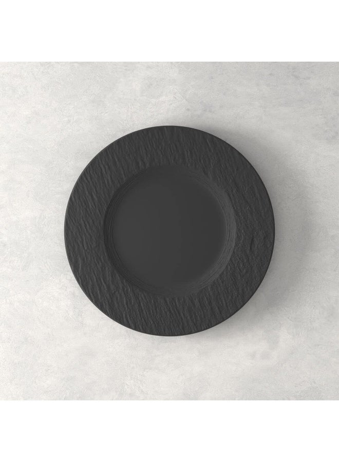 Villeroy & Boch Villeroy Boch Manufacture Rock 4Piece Place Setting Dinner Plate Salad Plate Rice Bowl Pasta Bowl Premium Porcelain Made in Germany Matte Black  - Image 4