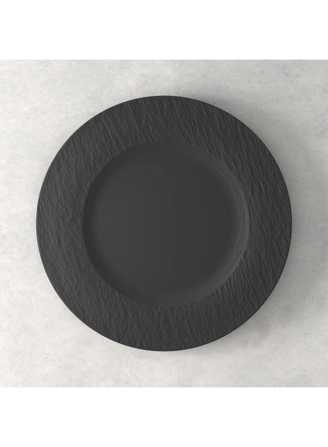 Villeroy & Boch Villeroy Boch Manufacture Rock 4Piece Place Setting Dinner Plate Salad Plate Rice Bowl Pasta Bowl Premium Porcelain Made in Germany Matte Black  - Image 3