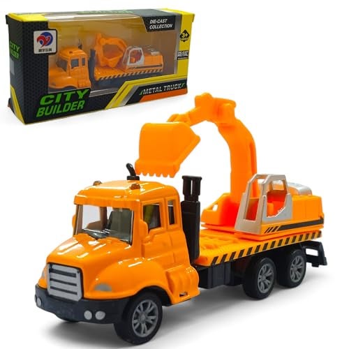 SHAKTISM Die Cast Metal Crane Truck Construction Vehicle Toy Set, Educational Play Toys for Kids 3-6 Years - Image 1