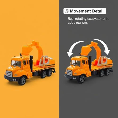 SHAKTISM Die Cast Metal Crane Truck Construction Vehicle Toy Set, Educational Play Toys for Kids 3-6 Years - Image 4