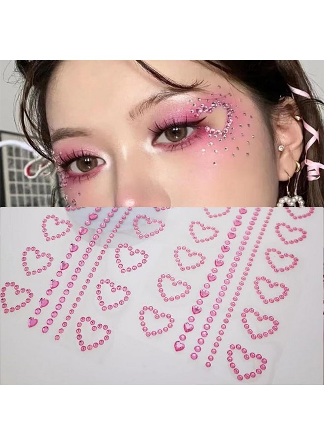 Self Adhesive Face Gems Pearls for Makeup, 5 Sheets 3D Star Heart Moon Shape Hair Jewels Diamonds with Tweezers, Bling Rhinestone Stickers for Crafts,Face,Nail (White red) - pzsku/ZEE1B7018EDABEAF1816CZ/45/_/1741329809/2d12104d-523c-4243-889e-96bf33257b4e