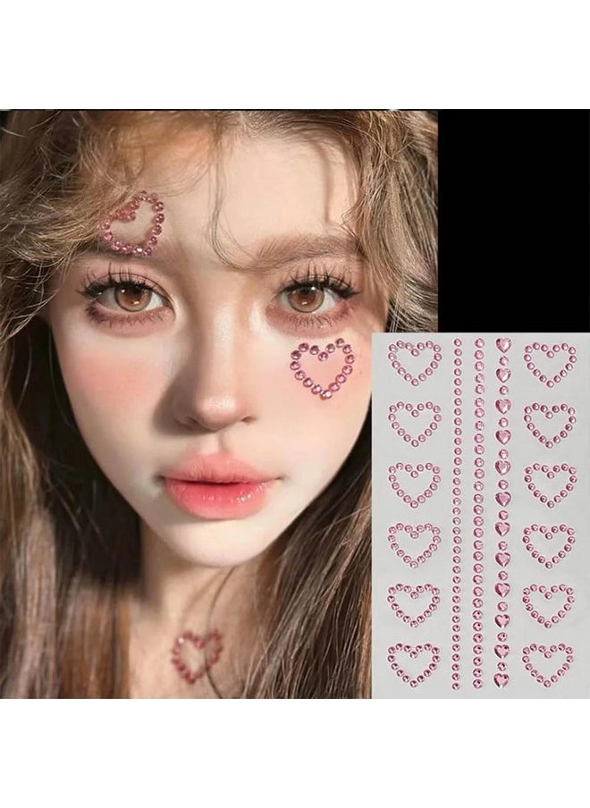 Self Adhesive Face Gems Pearls for Makeup, 5 Sheets 3D Star Heart Moon Shape Hair Jewels Diamonds with Tweezers, Bling Rhinestone Stickers for Crafts,Face,Nail (White red) - pzsku/ZEE1B7018EDABEAF1816CZ/45/_/1741329812/023e8d28-95a3-4fcb-9440-8c370c4604ba