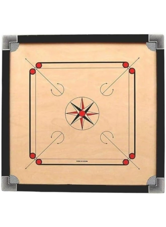 Kovar Carrom Board - Wooden Board for Family Games and Competitions, Premium Surface, Durable Design with Coins and Striker (50x50cm) - Image 1