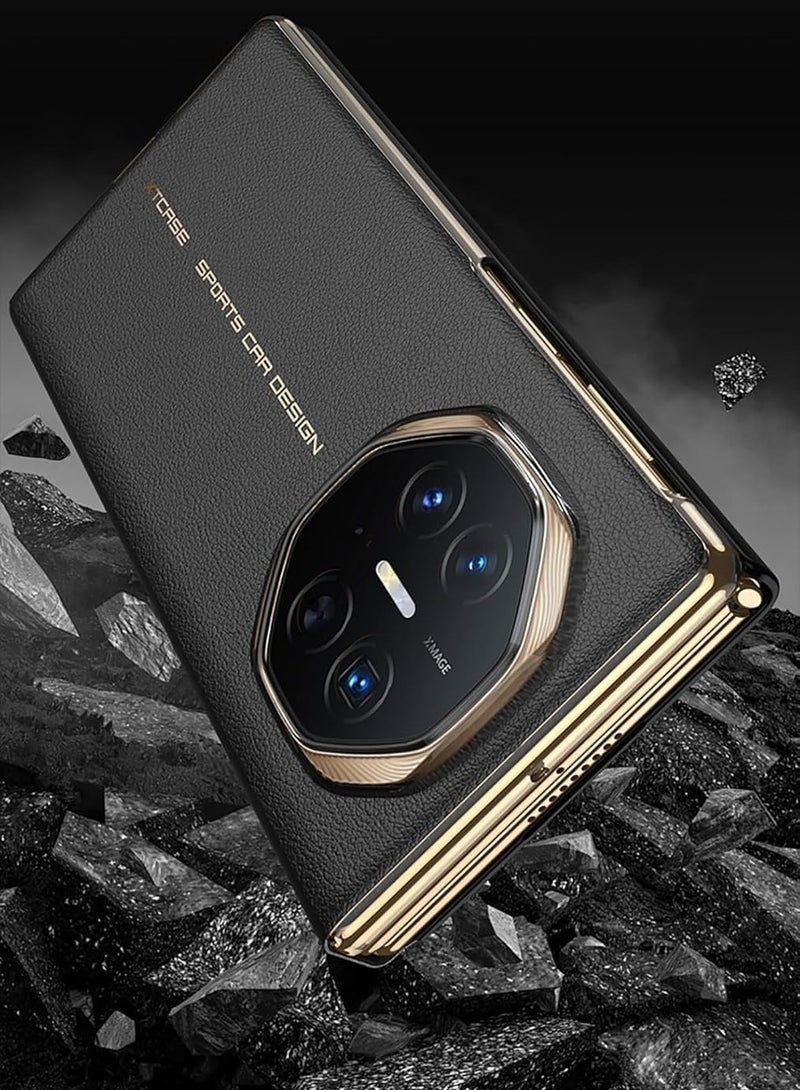 Flap Leather Case Compatible with Huawei Mate XT Ultimate Design, 【Compatible with Mag-Safe】【Clear View Window】 Foldable Ring Stand Phone Case for Huawei Mate XT - Image 3