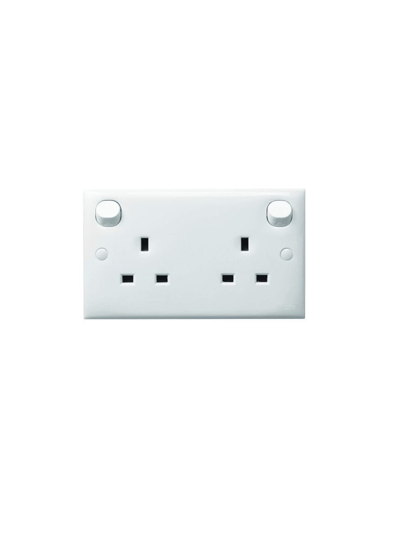 Schneider Electric Switched Socket Outlet - 13A 2 Gang Socket - White Clipsal S Class Series - E25R - Made in Malaysia - Image 3