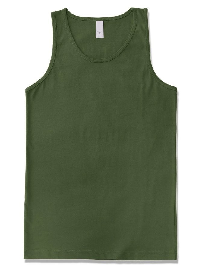 JD Apparel Men's Premium Basic Solid Tank Top Jersey Casual Shirts M Military Green Olive - Image 1