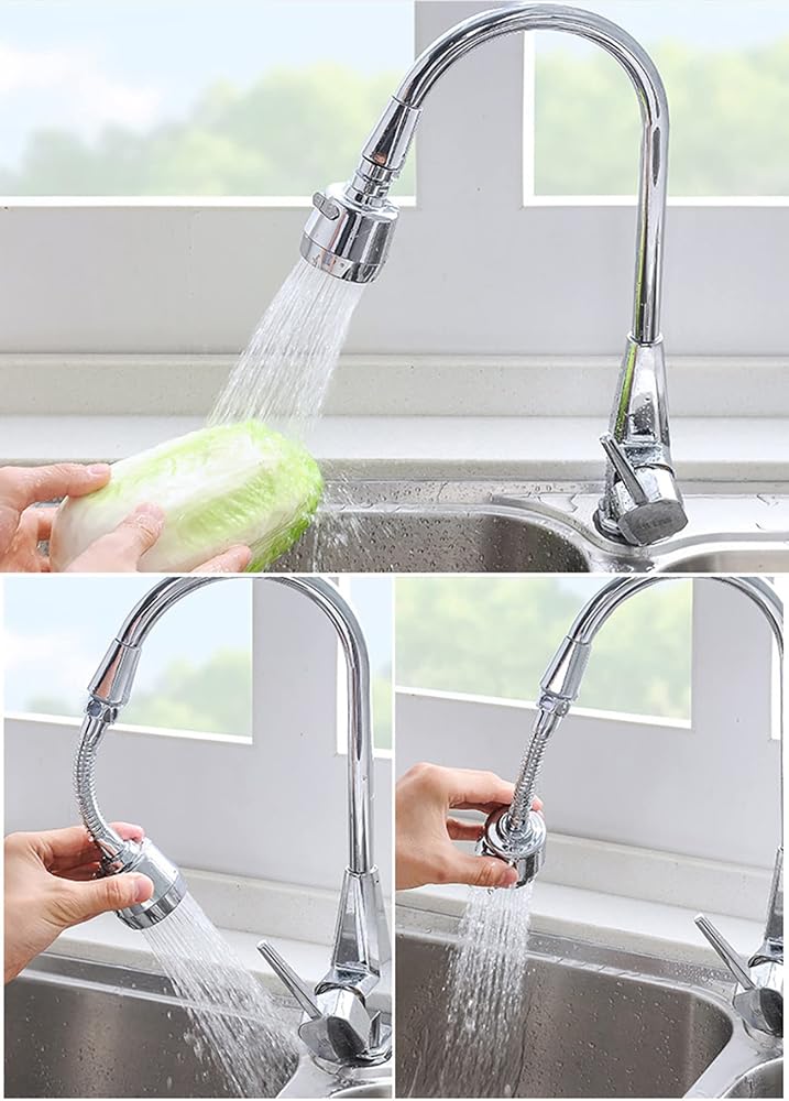 SHOWAY 360 Degree Rotating Faucet Sprayer, Double Mode Water Saving Aerator Kitchen Faucet Extender Kitchen Sink Aerators,Anti-Splash Water Saving Tap - Image 5