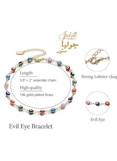 Julia Store 18K Gold Plated Beaded Bracelets for Women, Handmade Healing Crystal Chip Beads Bracelet Natural Gemstones Bracelet Gold Chains Bracelet Adjustable Julia Store  - Image 2