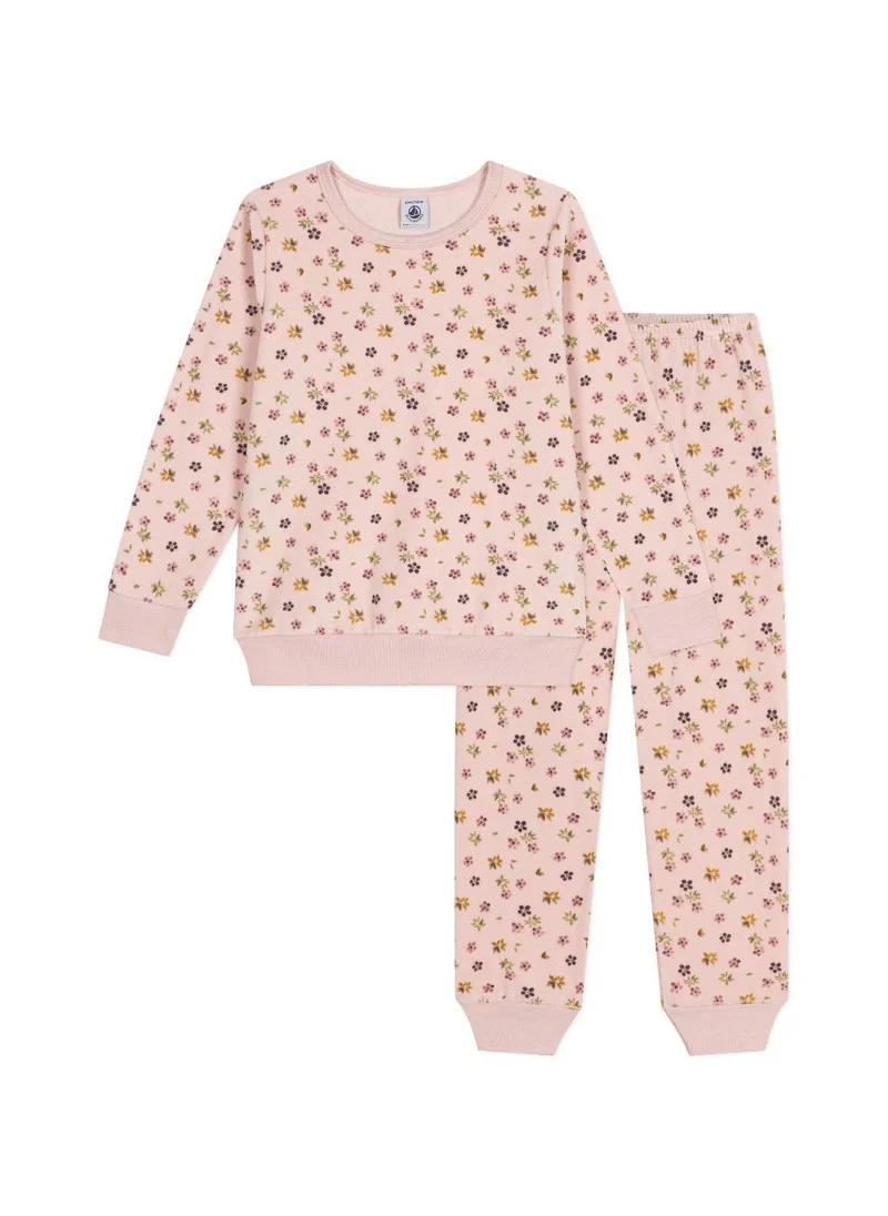 Petit Bateau Children's floral print velour pyjamas