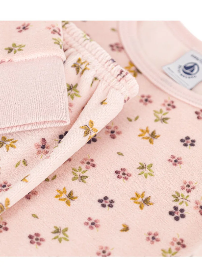 Petit Bateau Children's floral print velour pyjamas