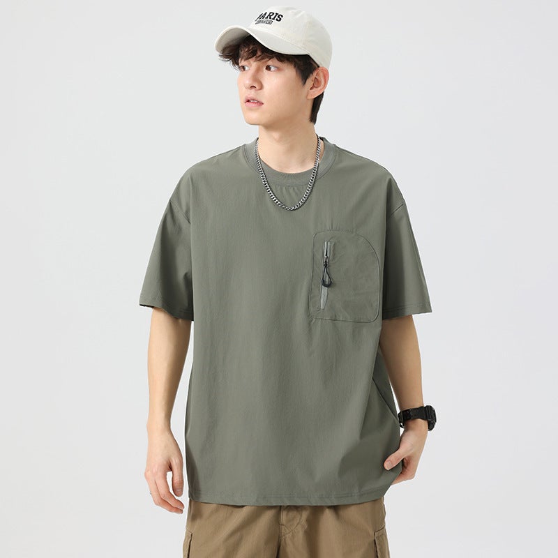 Summer Short-Sleeved T-Shirt Men'S Loose Large Size Round Neck Youth T-Shirt Versatile Casual T-Shirt Top Trendy - Image 3
