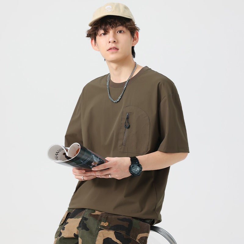 Summer Short-Sleeved T-Shirt Men'S Loose Large Size Round Neck Youth T-Shirt Versatile Casual T-Shirt Top Trendy - Image 4