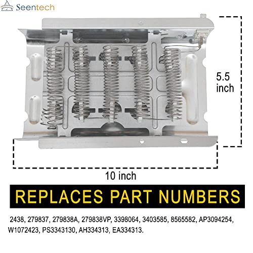 Seentech UPGRADED 279838 Dryer Heating Element by Seentech, Compatible with Whirlpool & Kenmore Electric Dryers - Replaces 2438 3398064 8565582 AH334313 EXP279838 AP3094254 279837 279838VP 3398064 8565582 - Image 4
