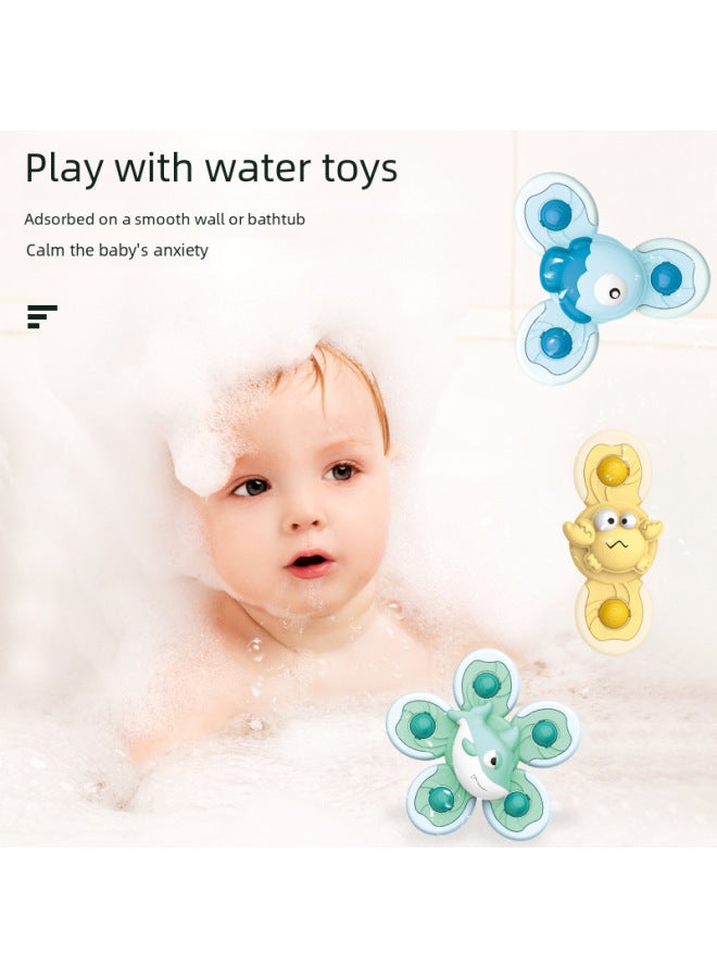Children's Water Play Toy Desktop Sucker Turnaround Magic Fingertip Gyro Bathroom Bath Toy-Color:Suction Cup Turn Music 【ocean 4-piece Set】-color Box-Specifications:See Details - Image 3