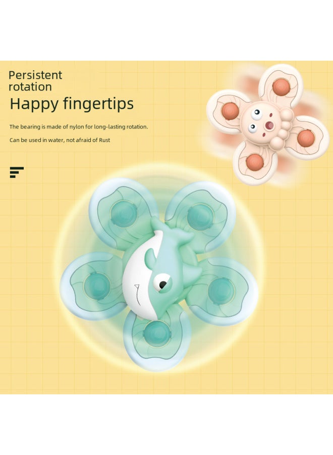 Children's Water Play Toy Desktop Sucker Turnaround Magic Fingertip Gyro Bathroom Bath Toy-Color:Suction Cup Turn Music 【ocean 4-piece Set】-color Box-Specifications:See Details - Image 5