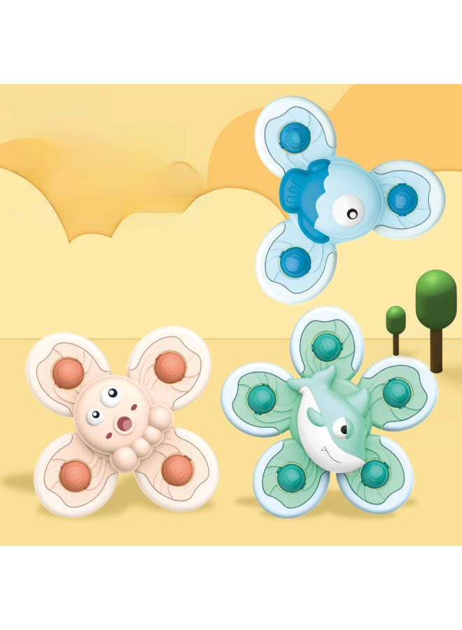 Children's Water Play Toy Desktop Sucker Turnaround Magic Fingertip Gyro Bathroom Bath Toy-Color:Suction Cup Turn Music 【ocean 4-piece Set】-color Box-Specifications:See Details - Image 4