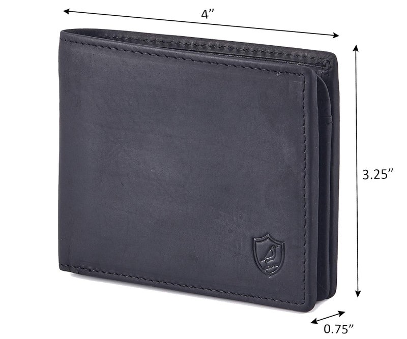 Cochoa Wallet for Men's RFID Blocking Real Leather Bifold Stylish 2 ID Window in Gift Box (CRAZY HORSE, BLACK) - Image 3
