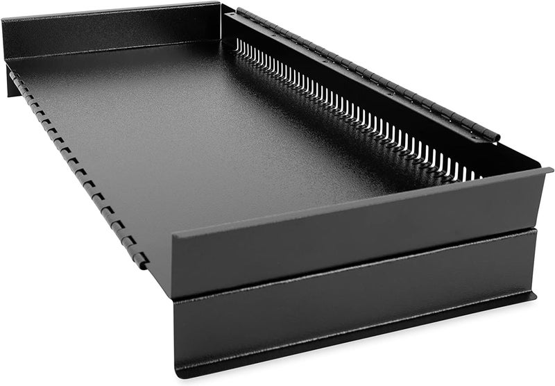 Camco Camper/RV Stove Top Cover | Features Hinged Design for Easy Access to Front Burners & Fits Most 3 or 4 Burner RV/Boat Stoves | Crafted of 20-Gauge Steel w/Powder-Coated Finish | Black (43554) - Image 4