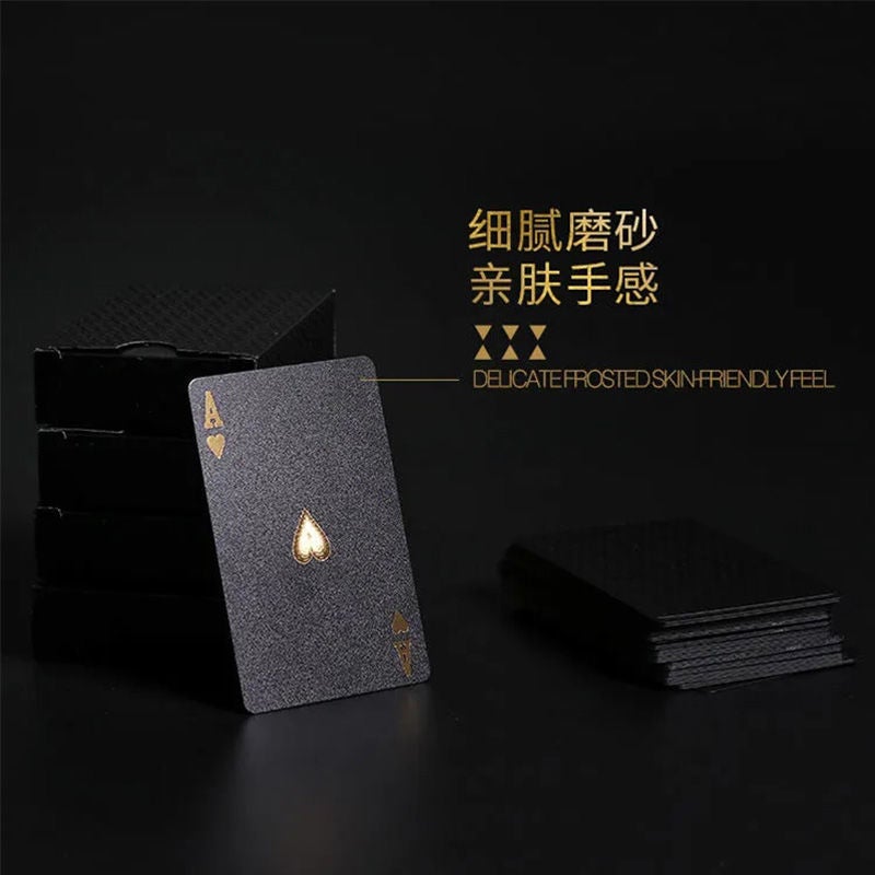 Black Gold Plastic Playing Cards Pvc Waterproof Fighting Landlord Entertainment Board Game Magic Props Thick Playing Cards Manufacturer - Image 4
