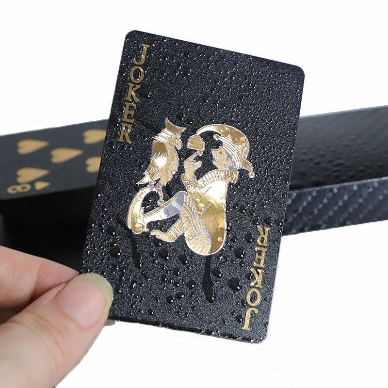Black Gold Plastic Playing Cards Pvc Waterproof Fighting Landlord Entertainment Board Game Magic Props Thick Playing Cards Manufacturer - Image 2