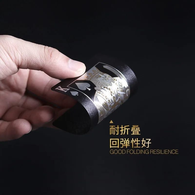 Black Gold Plastic Playing Cards Pvc Waterproof Fighting Landlord Entertainment Board Game Magic Props Thick Playing Cards Manufacturer - Image 5