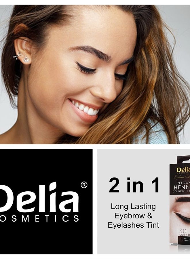 Delia 'Delia Cosmetics Pro Color Professional Gel Eyebrow Tint Ammonia - Free Color 3.0 Dark Brown 0.5 oz - Image 2