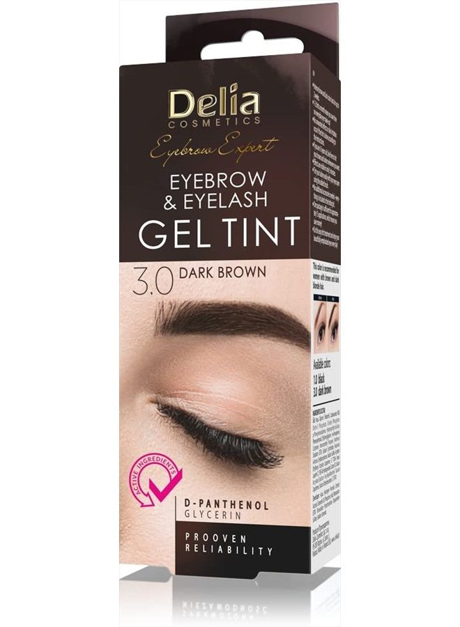 Delia 'Delia Cosmetics Pro Color Professional Gel Eyebrow Tint Ammonia - Free Color 3.0 Dark Brown 0.5 oz - Image 1