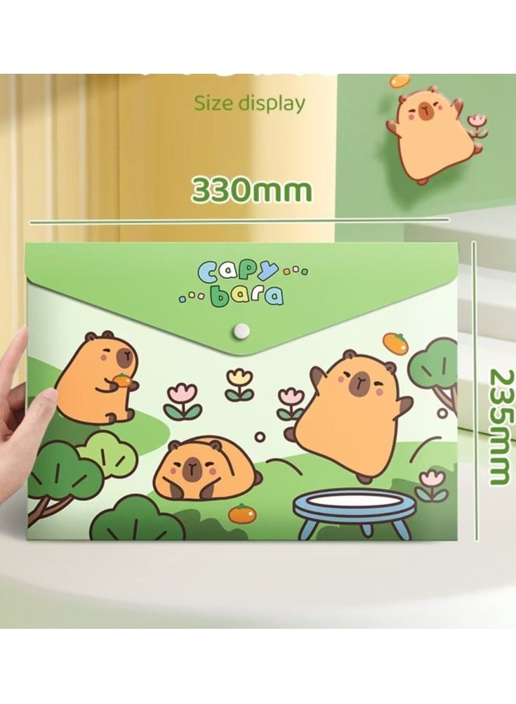 5-piece set of cute cartoon file bags, A4 size file folders - Image 2