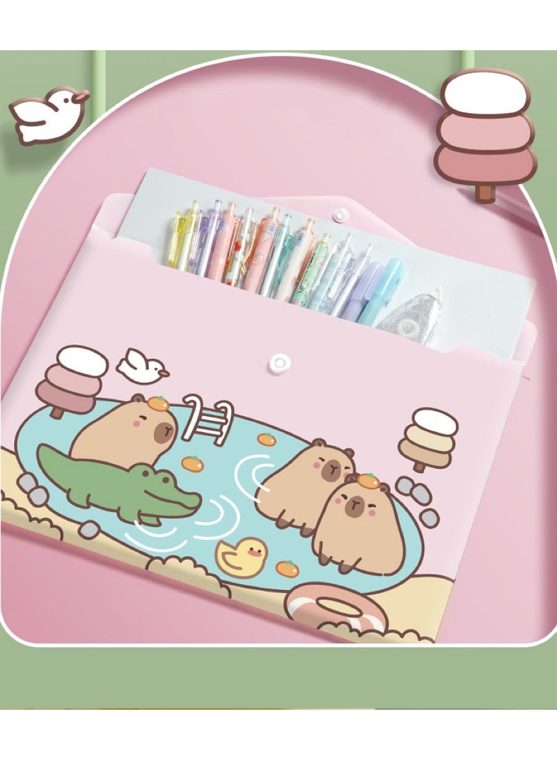 5-piece set of cute cartoon file bags, A4 size file folders - Image 5
