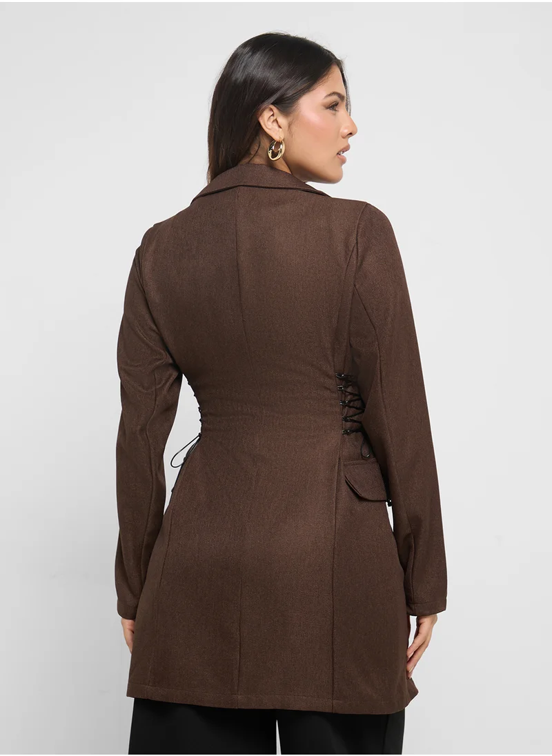 ELLA Longline Double Breasted Blazer