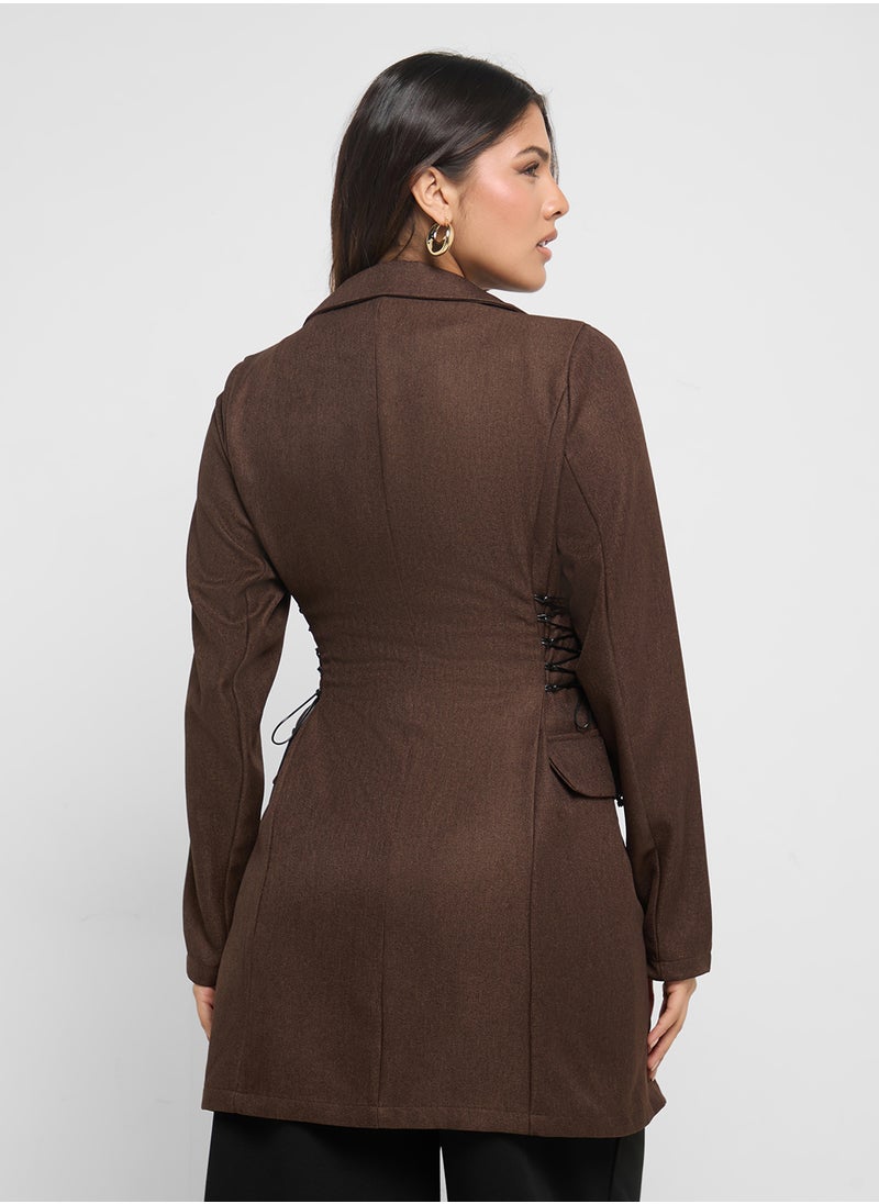 ELLA Longline Double Breasted Blazer  - Image 2