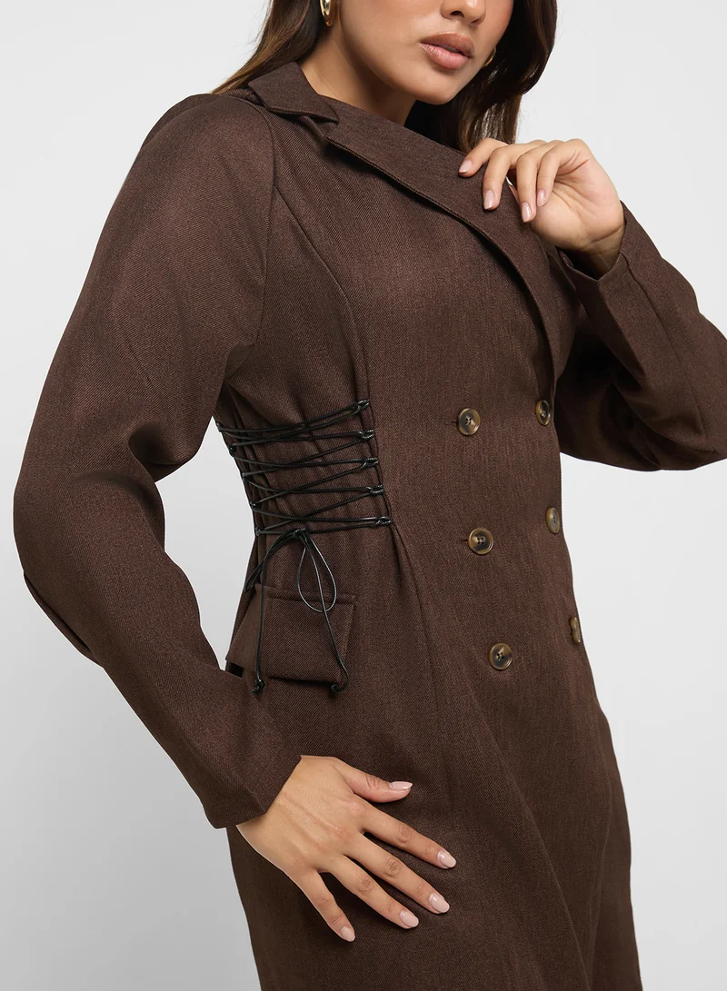 ELLA Longline Double Breasted Blazer