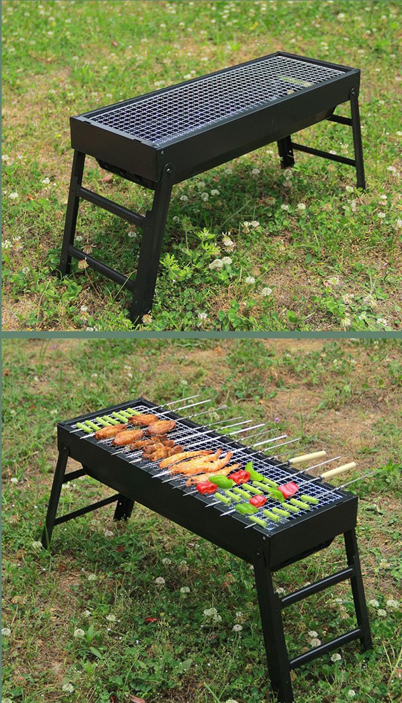 Tatasay Barbecue Charcoal Grill Stainless Steel Folding Portable BBQ Tool Kits for Camping Hiking Picnics, Travel, Garden, Outdoor - Image 4