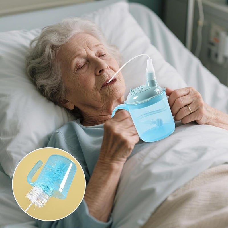 Spill Proof Adult Sippy Cup with Straw for Elderly Difficulty Swallowing Support - Image 3