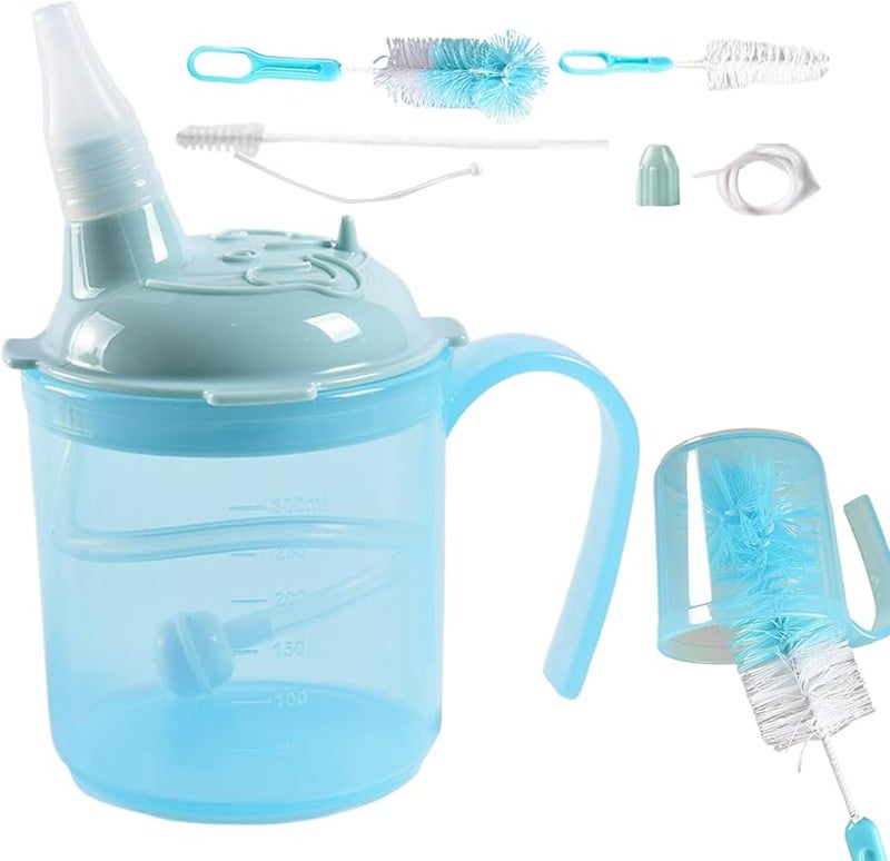 Spill Proof Adult Sippy Cup with Straw for Elderly Difficulty Swallowing Support - Image 1