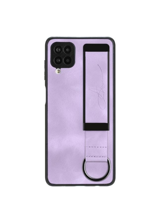 S-TOP Case For Samsung Galaxy A12 Wristband Holder Leather Back Phone Case - Image 2