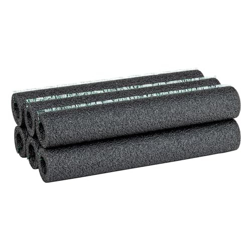 Duck Brand Foam Pipe Covers, Pipe Insulation Foam Tubes for Hot and Cold Water Pipes, Pre Slit and Self Sealing Adhesive Edge, 0.75 in. x 1 Ft., 6 Sticks Per Package, 6 Feet Total, Black - Image 1