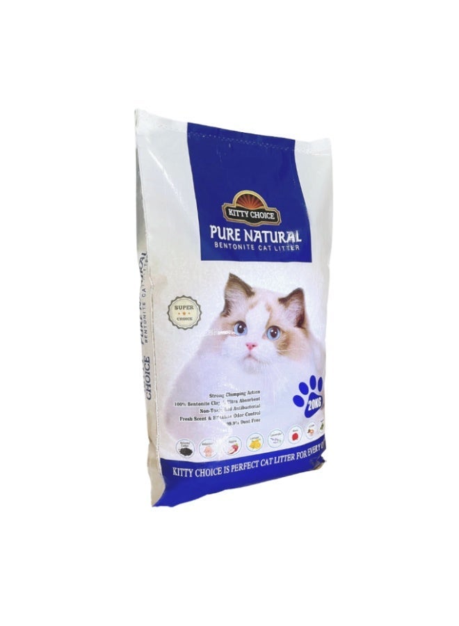 Bentonite Kitty Choice Pure Natural Bentonite Cat Litter, Mixed Fragrance, 20kg - Image 2