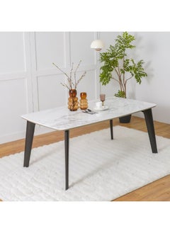 DANUBE HOME Almanza 6 Seater Dining Table Strong And Sturdy Dining Table Without Chairs 6 Seater Table| Modern Design Desk Furniture For Kitchen Dining Room  - Marble/Dark Brown  - Image 4