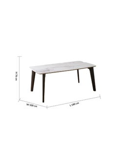 DANUBE HOME Almanza 6 Seater Dining Table Strong And Sturdy Dining Table Without Chairs 6 Seater Table| Modern Design Desk Furniture For Kitchen Dining Room  - Marble/Dark Brown  - Image 3