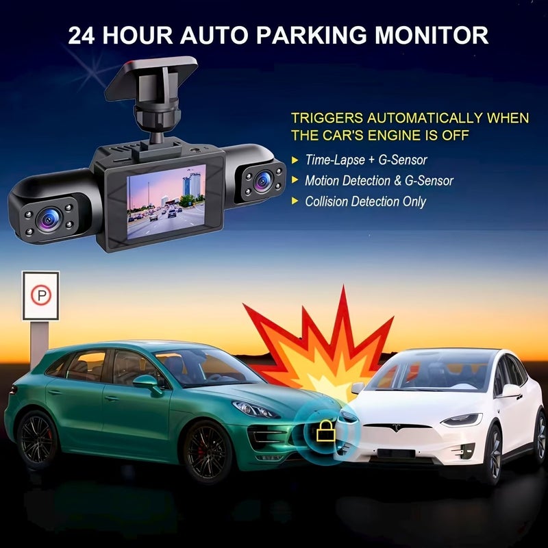 Model 4 Lens Y107 HD Dash Camera 4 Lens Real Time Recording Front Rear Left And Right Wide Angle Rotatable Lens Loop Recording Gravity Sensor Universal For Multiple Vehicles - Image 1