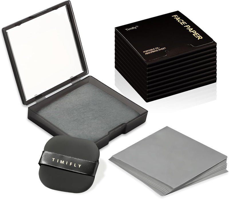 Betinyar 1000pcs Oil Blotting Sheets for Face, Clean and Clear Oil Absorbing Sheets, Oil Blotting Papers for Face(Black) 