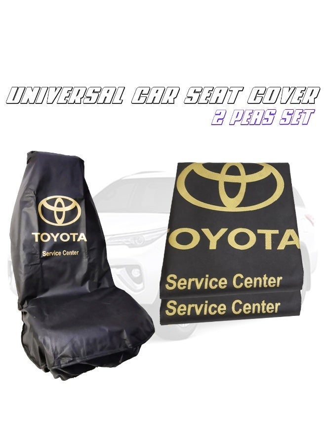 TOYOTA Car Seat Cover Universal Fit Waterproof Dust Protection Seat Protector with Logo Design for Workshop Service Center Garage Use - Image 1