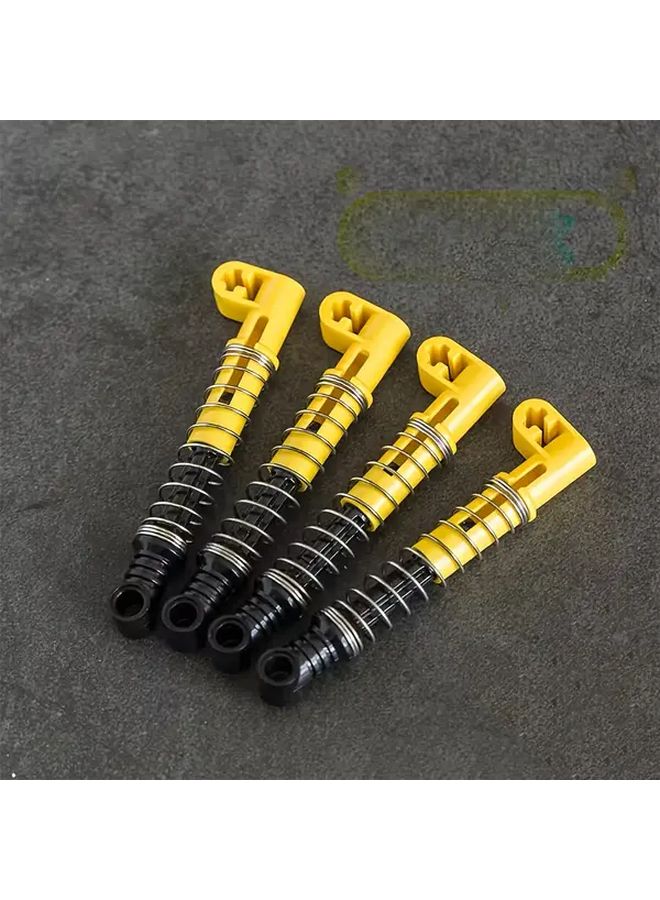 4pcs Yellow MOC Technology Building Block Shock Absorber Accessories ABS Shock Arm Spring L - Image 1
