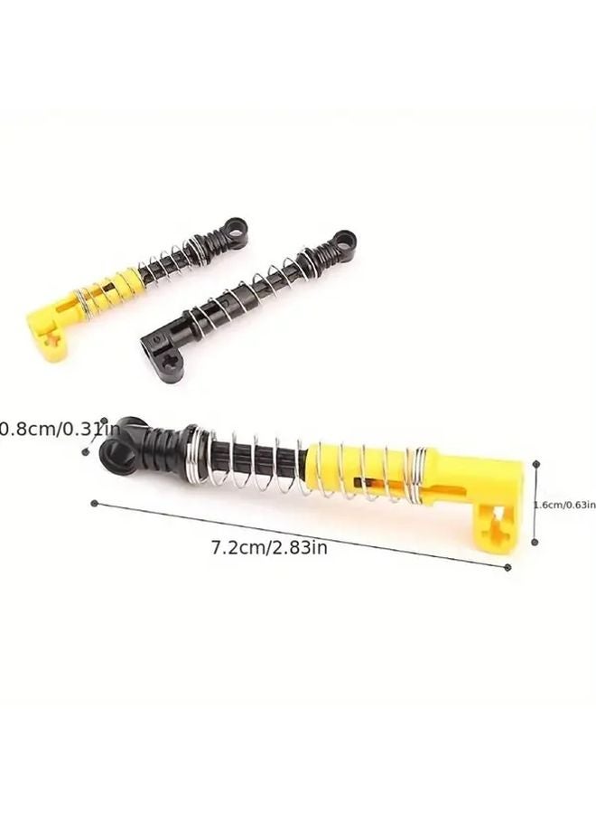 4pcs Yellow MOC Technology Building Block Shock Absorber Accessories ABS Shock Arm Spring L - Image 3