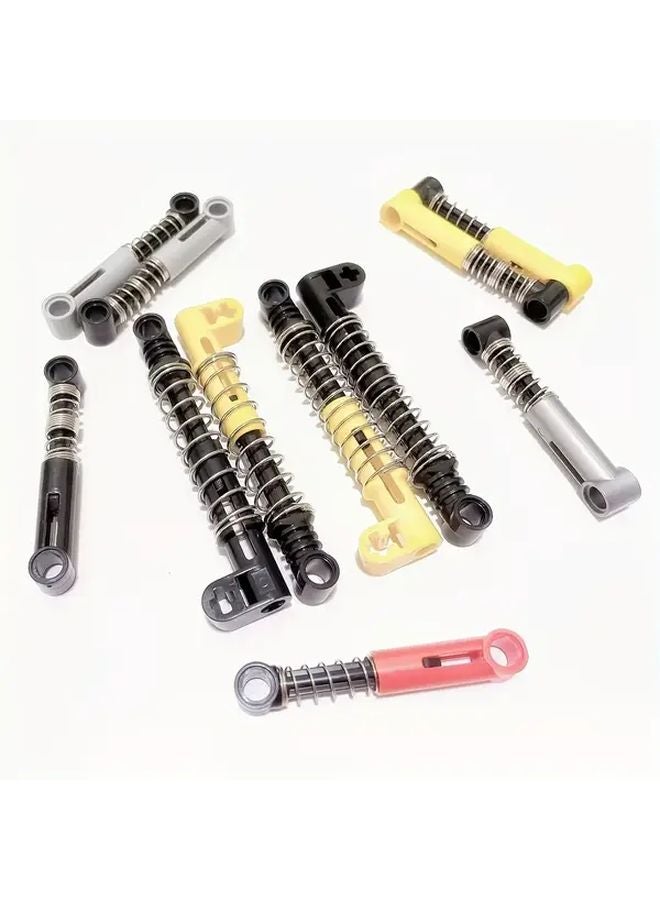4pcs Yellow MOC Technology Building Block Shock Absorber Accessories ABS Shock Arm Spring L - Image 2
