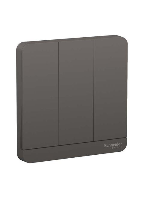 Schneider Electric AvatarOn, 3 switches, 16AX, 250V, 1 way, Dark Grey (Model Number-E8333L1_DG)