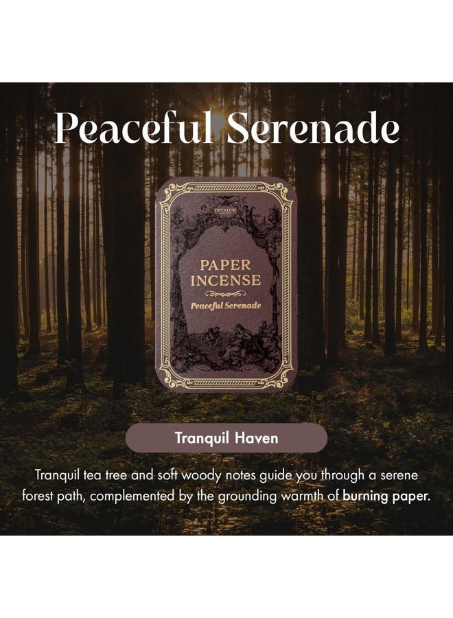 OPTATUM Paper Incense - 48pcs with Vintage Tin Case, Burning Papers Infused with Natural Essential Oils, Quick Usage & Long-Lasting Fragrance, Eliminating Bathroom, Kitchen, Pet Odors - Peaceful Serenade - Image 2