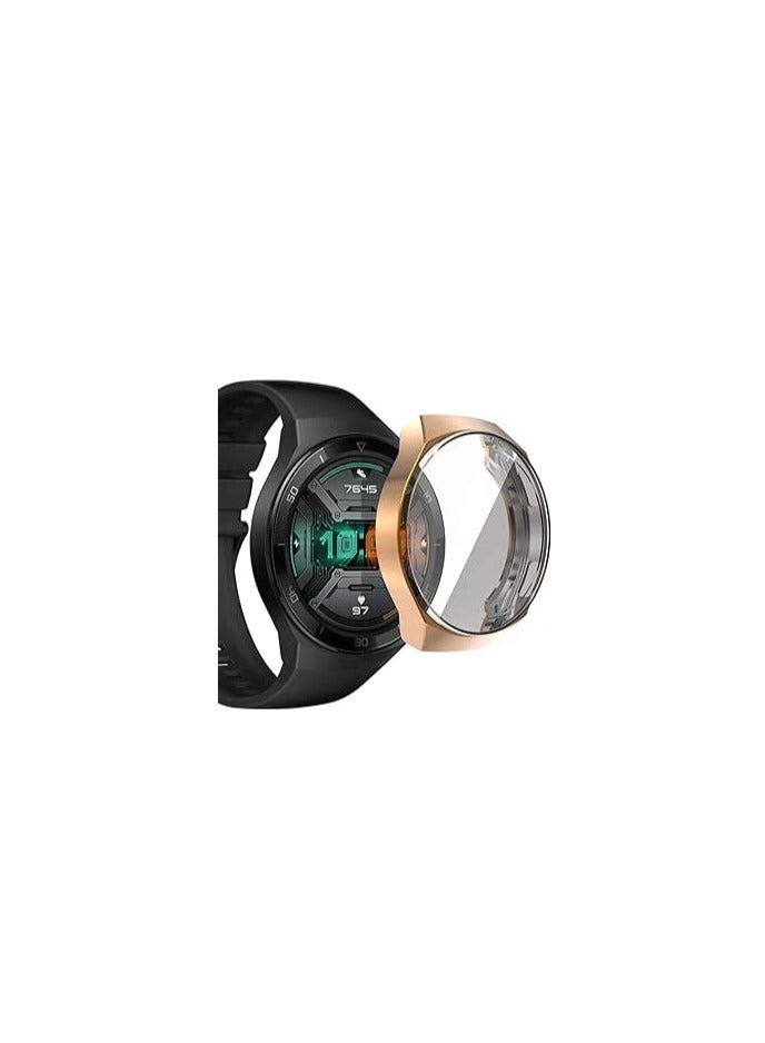 Full Protection Cover with Built-in Glass Screen for Huawei Watches Gt2E, Rose Gold - Image 1