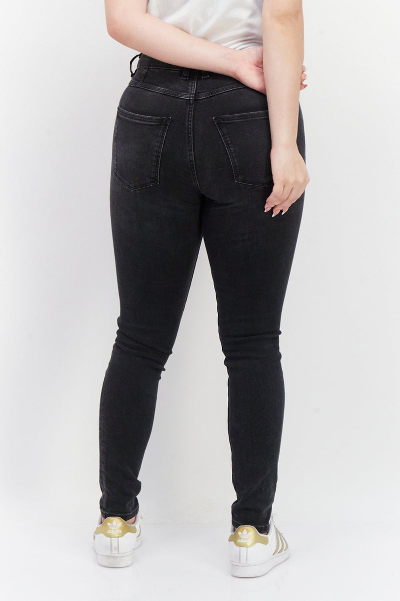ESPRIT Women Skinny Fit Washed Stretchable Denim Jeans, Balck - Image 3